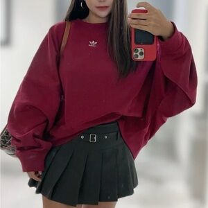 adidas Originals Burgundy Cropped Sweatshirt